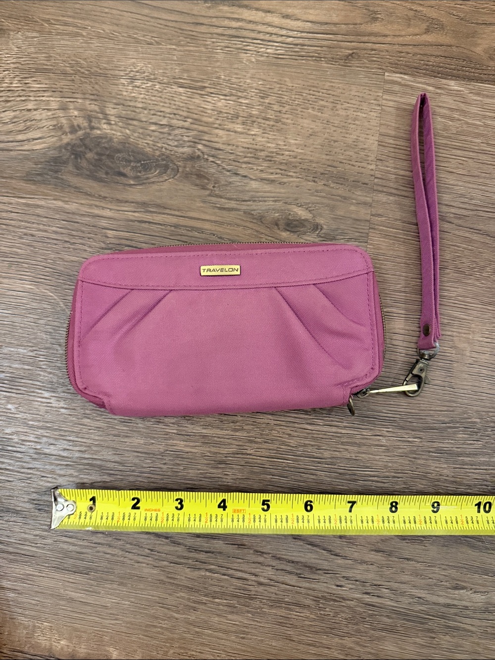 Travelon Rose Pink Wristlet Wallet with Detachable Strap